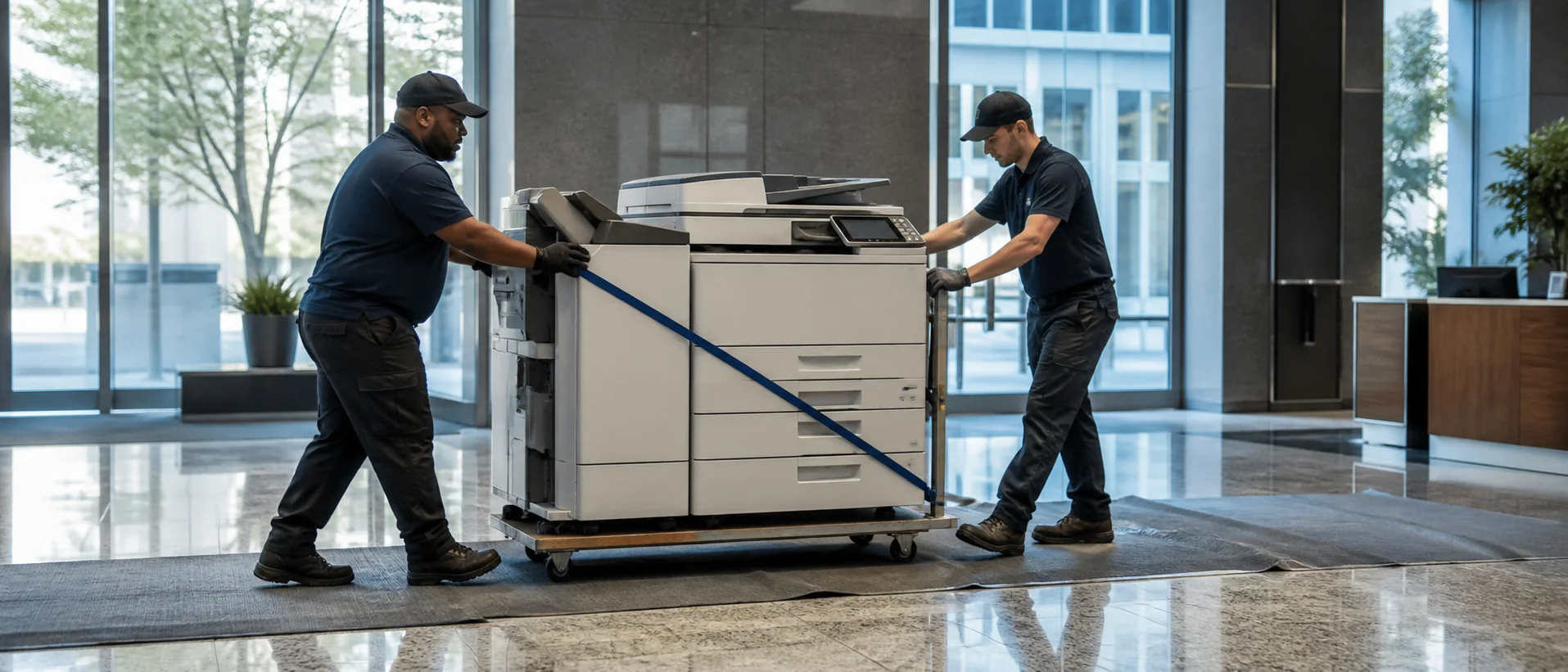 Commercial copier delivery representing service in Vermont